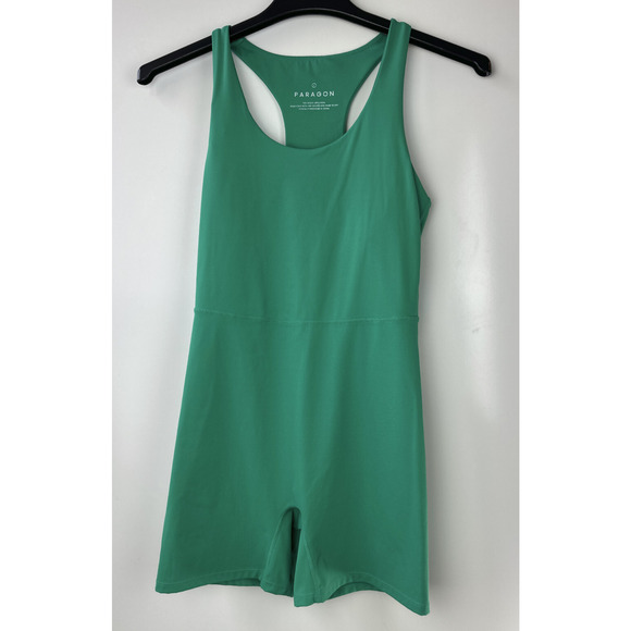 Paragon FlexSweat Sculptseam Shortsuit Green 1 Piece Bodysuit Romper Size Large - Picture 10 of 10